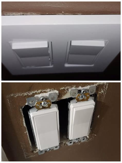 cant get light switches in junction box straight|crooked light switches in drywall.